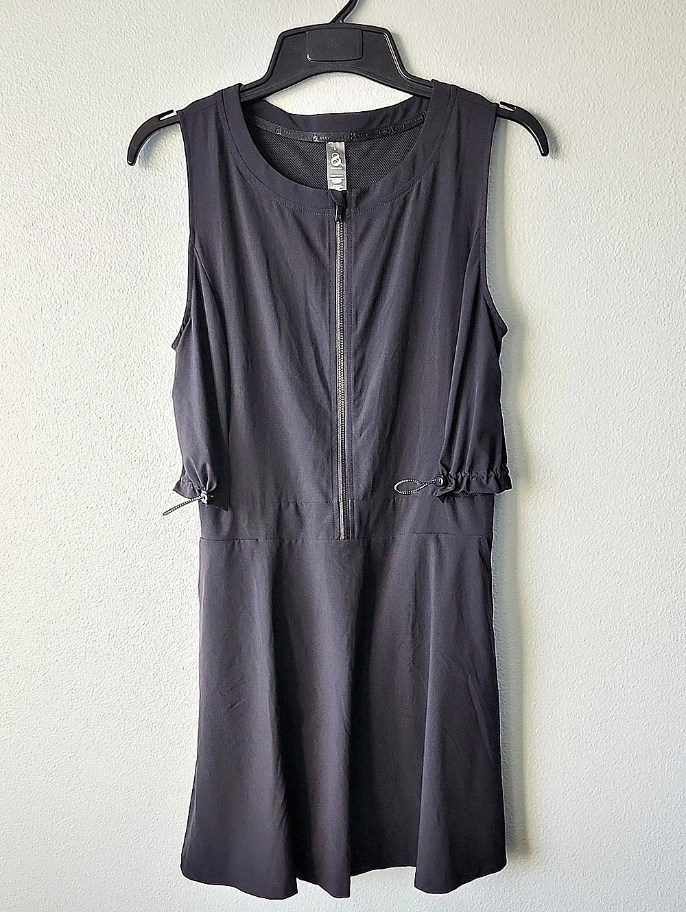 Lou & Grey Black Zip Front Mini Excercise Dress Size Large